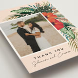 "Tropical Oasis" - Wedding Thank You Postcards in Coral by Joanna Griffin - Detail