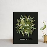 "Laurel of Greens" - Wedding Thank You Postcards in Midnight by Jennifer Wick - Front