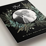 "Forest Crest" - Wedding Thank You Postcards in Obsidian by Alethea and Ruth - Detail