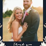 "Peonies & Berries" - Wedding Thank You Postcards in Winter White by Susan Moyal - Detail