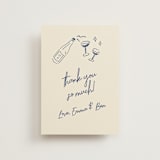 "Handwritten Letter" - Wedding Thank You Postcards in Blue Velvet by Helena Vitto - Front