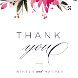 "Peeking Florals" - Wedding Thank You Postcards in Fuchsia by Lori Wemple - Detail