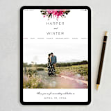 "Peeking Florals" - Wedding Thank You Postcards in Fuchsia by Lori Wemple - FREE Wedding Website
