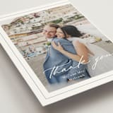 "Modern Air" - Wedding Thank You Postcards in Dusty Blue by Stacey Meacham - Detail