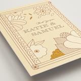 "Nouveau Love" - Wedding Thank You Postcards in Umber by Morgan Ramberg - Detail