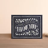 "Alabaster Florals" - Wedding Thank You Postcards in Slate by Jennifer Wick - Front