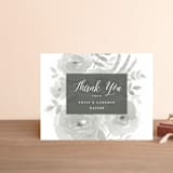 "Watercolor Floral" - Wedding Thank You Postcards in Fog by Jill Means - Front