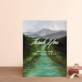 "Adventure Begins" - Wedding Thank You Postcards in Forest by Elly - Front