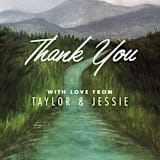 "Adventure Begins" - Wedding Thank You Postcards in Forest by Elly - Detail