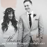 "Single Swath" - Wedding Thank You Postcards in Blush by Angela Marzuki - Detail