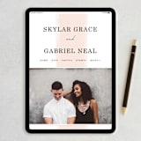 "Single Swath" - Wedding Thank You Postcards in Blush by Angela Marzuki - FREE Wedding Website