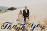 "Love" - Wedding Thank You Postcards in Navy by Shannon Chen of Four Wet Feet Studio - Detail
