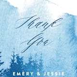 "misty forest" - Wedding Thank You Postcards in Navy by Ariel Rutland - Detail