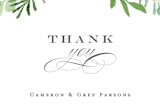 "Leafy ampersand" - Wedding Thank You Postcards in Mint Leaf by Jennifer Wick - Detail