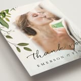 "Vines of Green" - Wedding Thank You Postcards in Fern by Susan Moyal - Detail