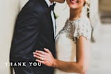 "The Minimalist" - Wedding Thank You Postcards in Pearl by Kelly Schmidt - Detail
