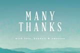 "Misty Mountain Range" - Wedding Thank You Postcards in Sky by Kelly Schmidt - Detail