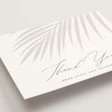 "Faded Palm" - Wedding Thank You Postcards in Mist by Lauren Chism - Detail