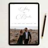 "Faded Palm" - Wedding Thank You Postcards in Mist by Lauren Chism - FREE Wedding Website