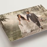 "Corner" - Wedding Thank You Postcards in Linen by Kelly Schmidt - Detail