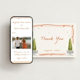 "Giardino" - Wedding Thank You Postcards in Flame by Pati Cascino - FREE Wedding Website