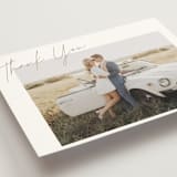 "Arabilla Overlap" - Wedding Thank You Postcards in Linen by Kelly Schmidt - Detail