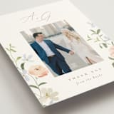 "Garden View" - Wedding Thank You Postcards in Peach by Everett Paper Goods - Detail