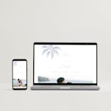 "Ocean Dreams" - Wedding Thank You Postcards in Pale Cerulean by Sabrin Deirani - FREE Wedding Website