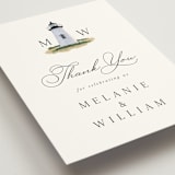 "East Coast Lighthouse" - Wedding Thank You Postcards in Snow by Becky Nimoy - Detail