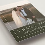 "refined" - Wedding Thank You Postcards in Deep Olive by Nicole Walsh - Detail