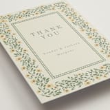 "Framed Floral" - Wedding Thank You Postcards in Mustard by Baumbirdy - Detail
