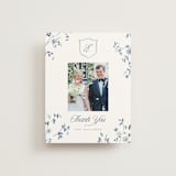 "Wildflower Corners" - Wedding Thank You Postcards in Bluebell by Everett Paper Goods - Front