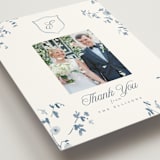 "Wildflower Corners" - Wedding Thank You Postcards in Bluebell by Everett Paper Goods - Detail