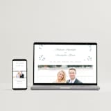 "Wildflower Corners" - Wedding Thank You Postcards in Bluebell by Everett Paper Goods - FREE Wedding Website