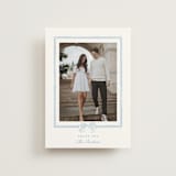 "Bow Frame" - Wedding Thank You Postcards in Lagoon by Leah Bisch - Front