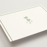 "Palm Monogram" - Wedding Thank You Postcards in Leaf by Olivia Raufman - Detail