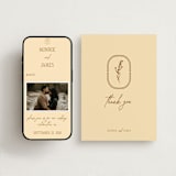 "Classic and Floral" - Wedding Thank You Postcards in Bark by Jen Ramsey - FREE Wedding Website