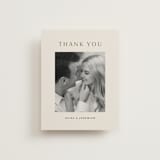 "Blockprint" - Wedding Thank You Postcards in Almond by Olivia Kanaley Inman - Front
