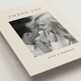 "Blockprint" - Wedding Thank You Postcards in Almond by Olivia Kanaley Inman - Detail