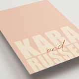 "Typographical Poster" - Wedding Thank You Postcards in Blush by Stacey Day - Detail