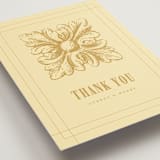 "Vintage Label" - Wedding Thank You Postcards in Butter by Nazia Hyder - Detail