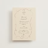 "The Swan" - Wedding Thank You Postcards in Buttercream by Helena Vitto - Front
