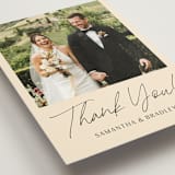 "French Whimsy Script" - Wedding Thank You Postcards in Champagne by Wallace Design Co. - Detail