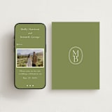 "Perriand" - Wedding Thank You Postcards in Moss by Megan Davis - FREE Wedding Website