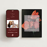 "Museum" - Wedding Thank You Postcards in Burgundy by Nazia Hyder - FREE Wedding Website