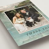 "Reflections" - Wedding Thank You Postcards in Lake by Lindsay Megahed - Detail