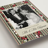 "holiday ribbon" - Wedding Thank You Postcards in Ruby by Jackie Crawford - Detail
