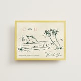 "Coastal Drift" - Wedding Thank You Postcards in Caribbean Citrus by Pixel and Hank - Front