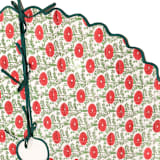 "Scalloped Blockprint Quilted Tree Skirt in Araminta Green" - Tree Skirts in green by Michelle Pham
