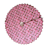 "Scalloped Blockprint Quilted Tree Skirt in Reversible Holiday Arch and Stripes" - Tree Skirts in pink by Michelle Pham